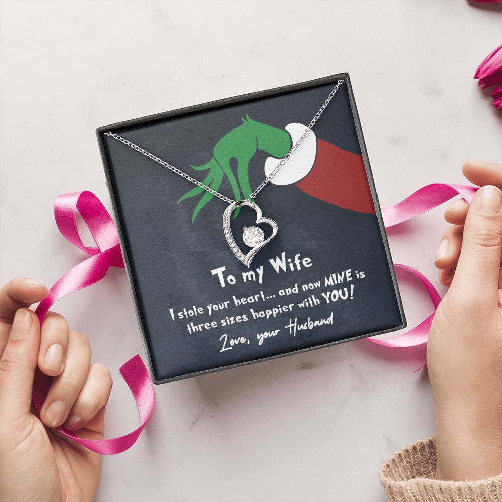 litzzy To my Wife I Stole Your Heart - Gift For Mother's Day, Birthday, Anniversary - Necklace Gift For Her, Wife, Girlfriend, Anniversary, Wedding, Valentine, Birthday with Message Card Jewelry   