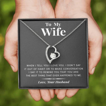 litzzy To my Wife - The best thing - Gift For Valentine, Birthday, Anniversary - Necklace Gift For Her, Wife, Girlfriend, Anniversary, Wedding, Valentine, Birthday with Message Card Jewelry 14k White Gold Finish  