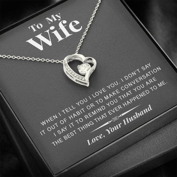 litzzy To my Wife - The best thing - Gift For Valentine, Birthday, Anniversary - Necklace Gift For Her, Wife, Girlfriend, Anniversary, Wedding, Valentine, Birthday with Message Card Jewelry   