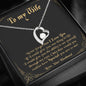 litzzy To My Wife Never Forget That I Love You - Wife Appreciation Day Gift Forever Love Necklace - Necklace Gift For Her, Wife, Girlfriend, Anniversary, Wedding, Valentine, Birthday with Message Card Jewelry   