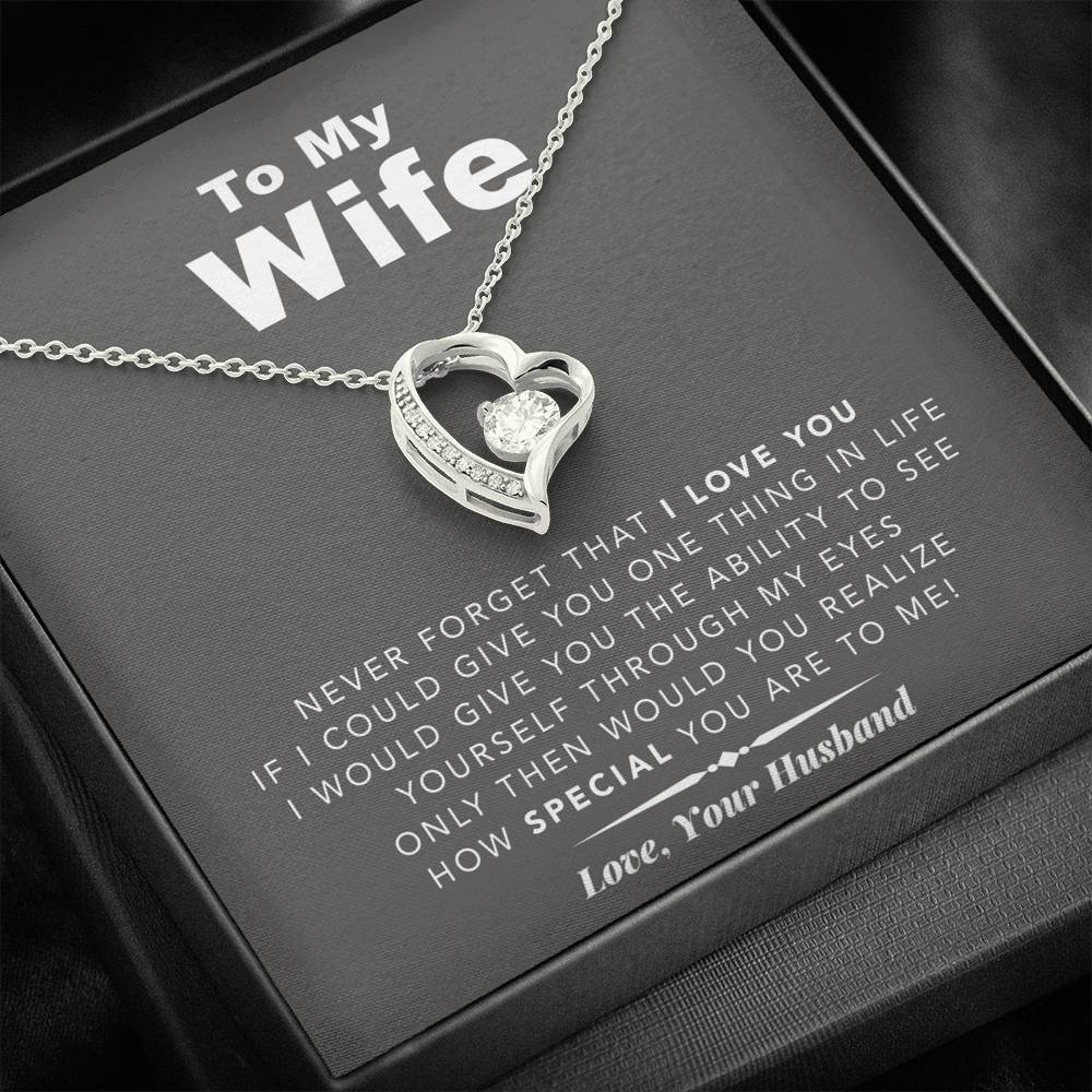 litzzy To My Wife - Never Forget That I Love You - Necklace Gift For Wife, Girlfriend, Anniversary, Valentine, Birthday with Message Card Jewelry   