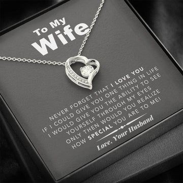 litzzy To My Wife - Never Forget That I Love You - Necklace Gift For Wife, Girlfriend, Anniversary, Valentine, Birthday with Message Card Jewelry   