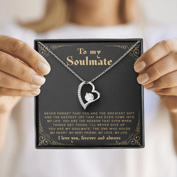 litzzy To My Soulmate - You Are The Greatest Gift - Forever Love Necklace - Necklace Gift For Her, Wife, Girlfriend, Anniversary, Wedding, Valentine, Birthday with Message Card Jewelry   
