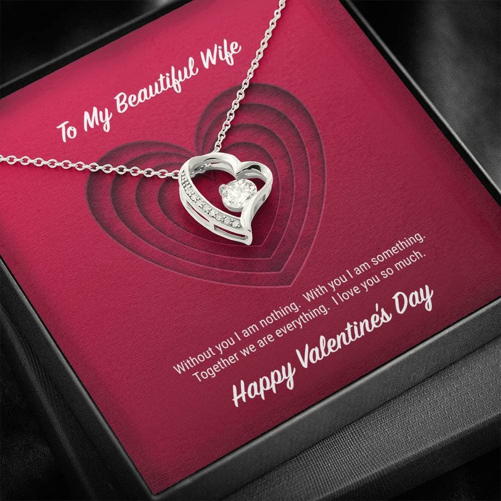 litzzy To My Beautiful Wife Valentine's Day Forever Love Necklace - Gifts For Wife Necklace Valentines Day Custom Made Romantic Gift For My Best Wife Ever Jewelry   