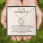 litzzy To My Soulmate - Valentine Gift - Necklace Gift For Her, Wife, Girlfriend, Anniversary, Wedding, Valentine, Birthday with Message Card Jewelry 14k White Gold Finish  