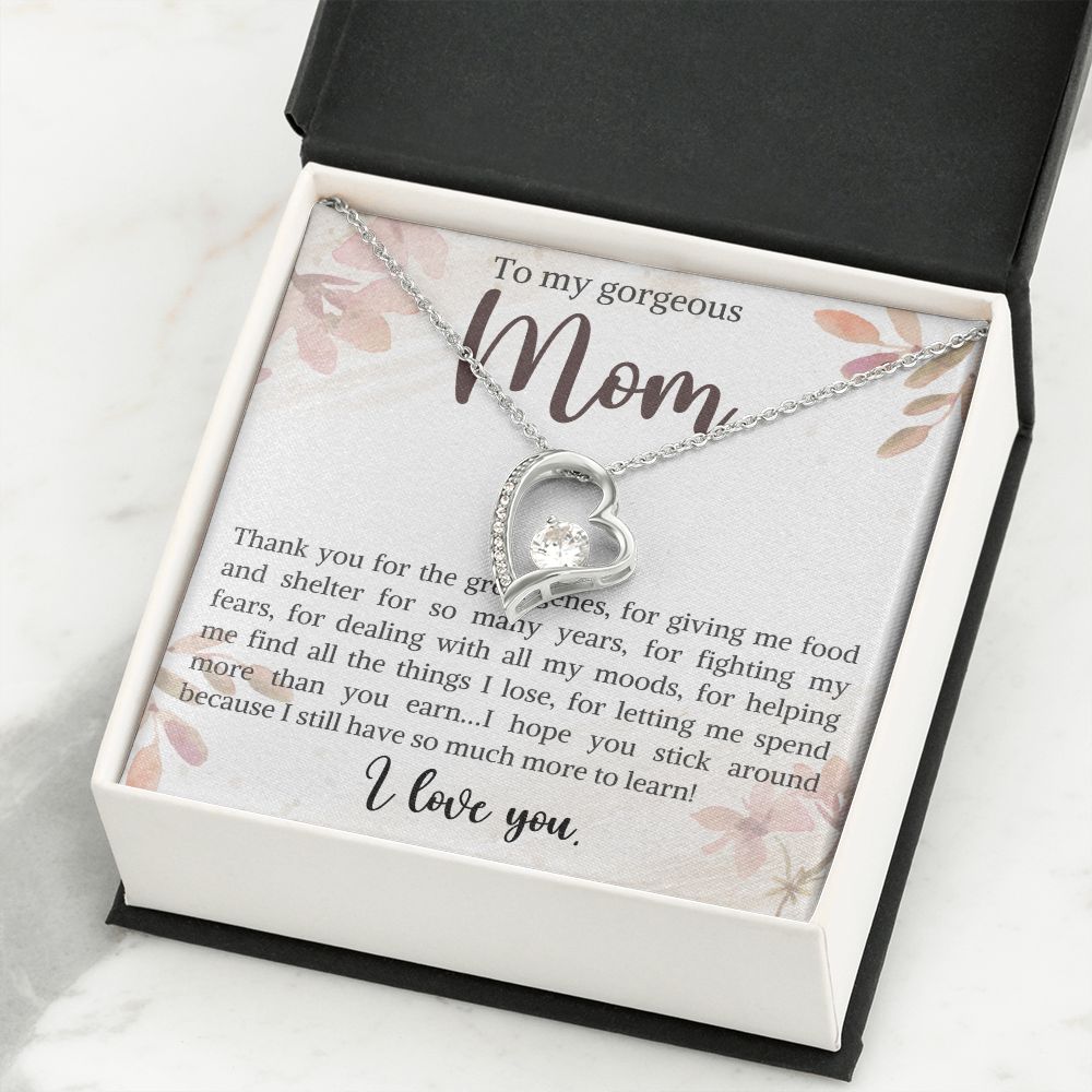 litzzy Mom - Thank You - Forever Love Necklace - Litzzy Mother's Day Gifts Necklace Jewelry   