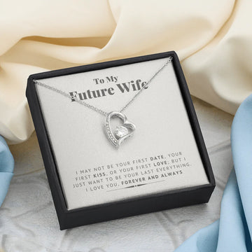 litzzy To My Future Wife - My Last My Everything - Litzzy Forever Love Necklace - Necklace for Wife from Husband Jewelry 14K White Gold Finish Standard Box 