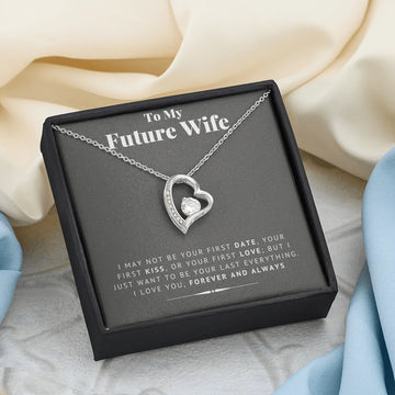 litzzy To My Future Wife - Forever In Love - Litzzy Forever Love Necklace - Necklace for Wife from Husband Jewelry 14K White Gold Finish Standard Box 