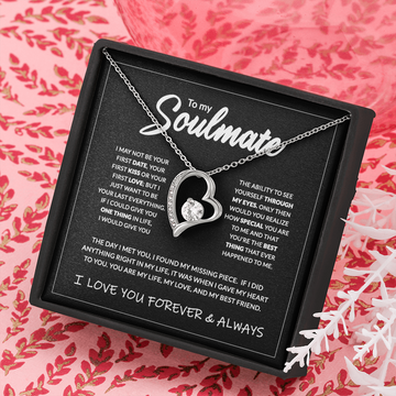 litzzy To My Soulmate - 14K Forever Necklace - Necklace Gift Set - To My Soulmate, Gift For Soulmate Jewelry 14k White Gold Finish Standard Box 