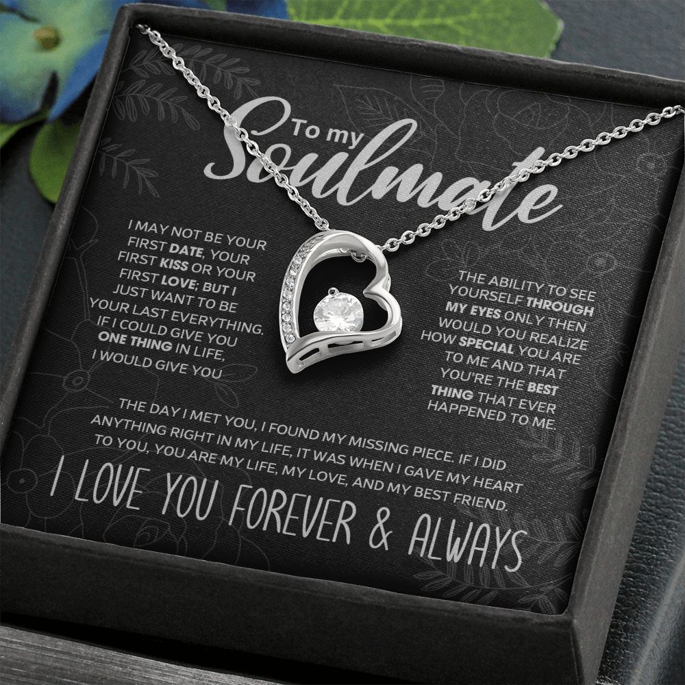 litzzy To My Soulmate - "My Life, Love & Best Friend" Sparkling Pendant - Forever Necklace Gift Set - Gift For Soulmate - Valentine's Day Gift Jewelry   