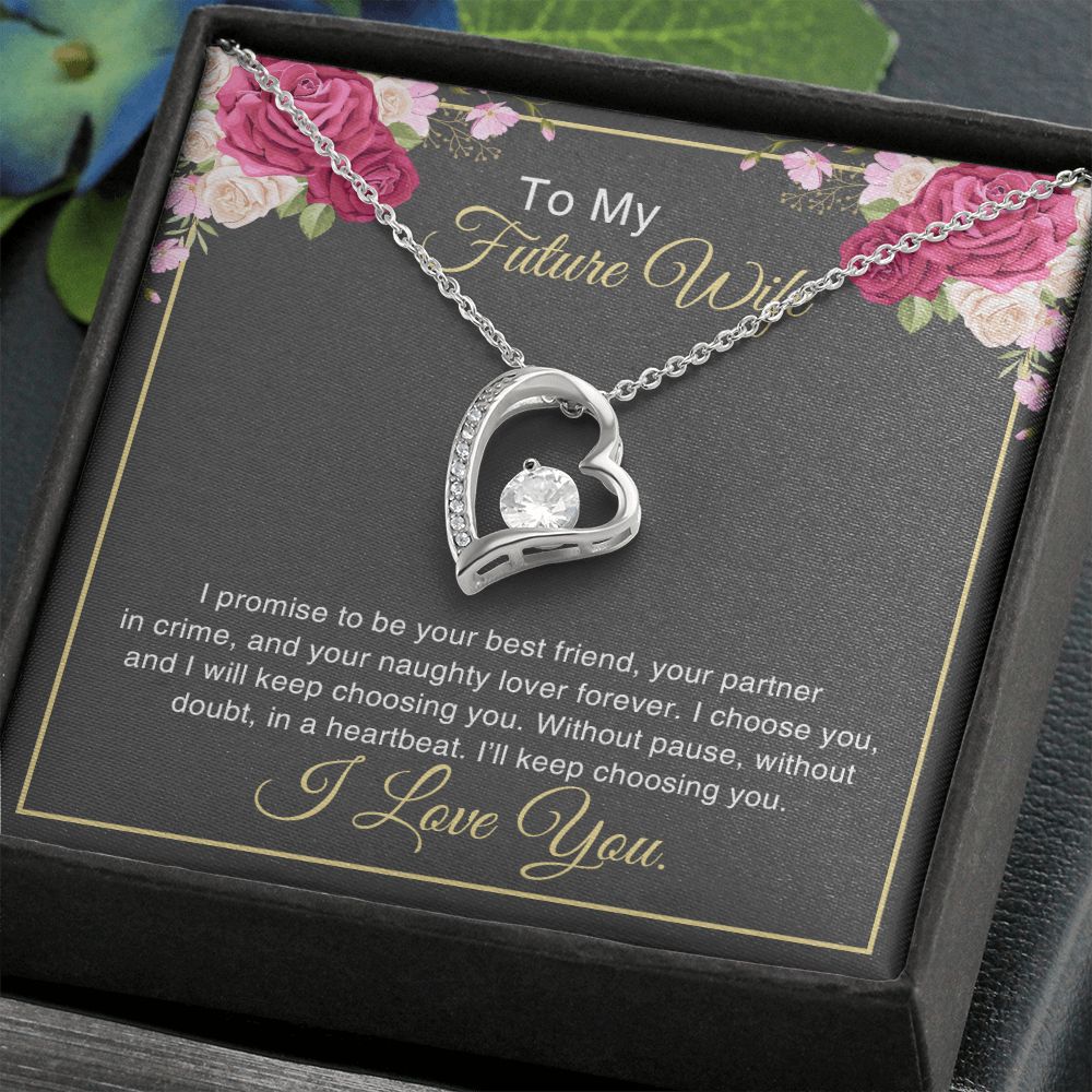 litzzy To My Future Wife - I promise to be your best friend - Forever Love Necklace - To My Future Wife, Gift For Wife SO Jewelry   