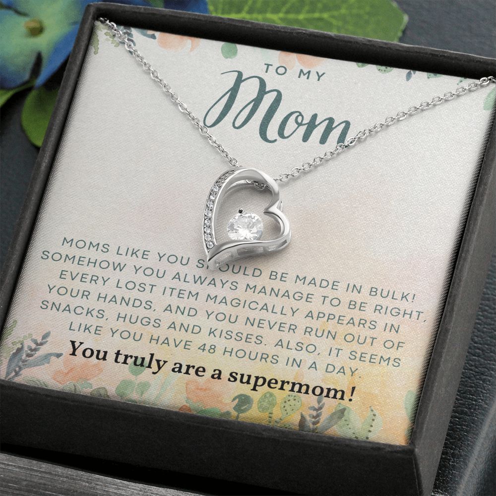 litzzy Mom - Supermom - Forever Love Necklace - Litzzy Mother's Day Gifts Necklace Jewelry   