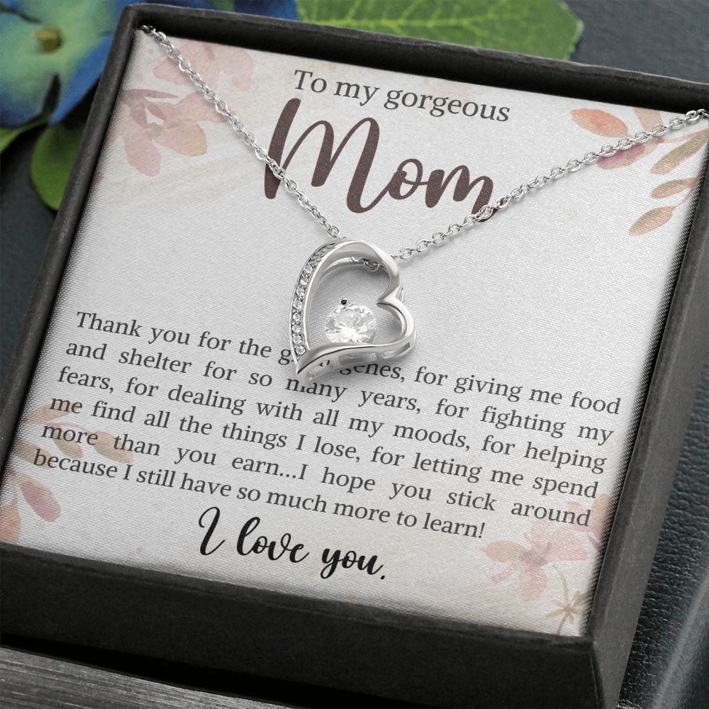 litzzy Mom - Thank You - Forever Love Necklace - Litzzy Mother's Day Gifts Necklace Jewelry   