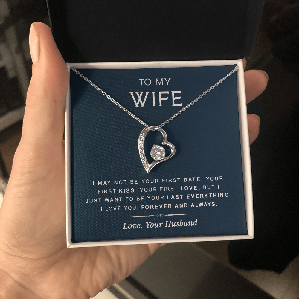 litzzy To my Wife - Last Everything - Forever Love Necklace - Necklace Gift For Her, Wife, Girlfriend, Anniversary, Wedding, Valentine, Birthday with Message Card Jewelry   