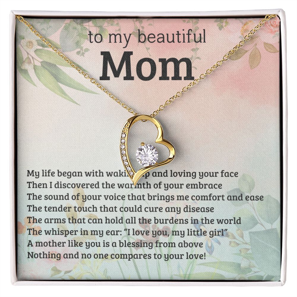 litzzy Mom - A Blessing From Above - Forever Love Necklace - Litzzy Mother's Day Gifts Necklace Jewelry 18k Yellow Gold Finish Standard Box 