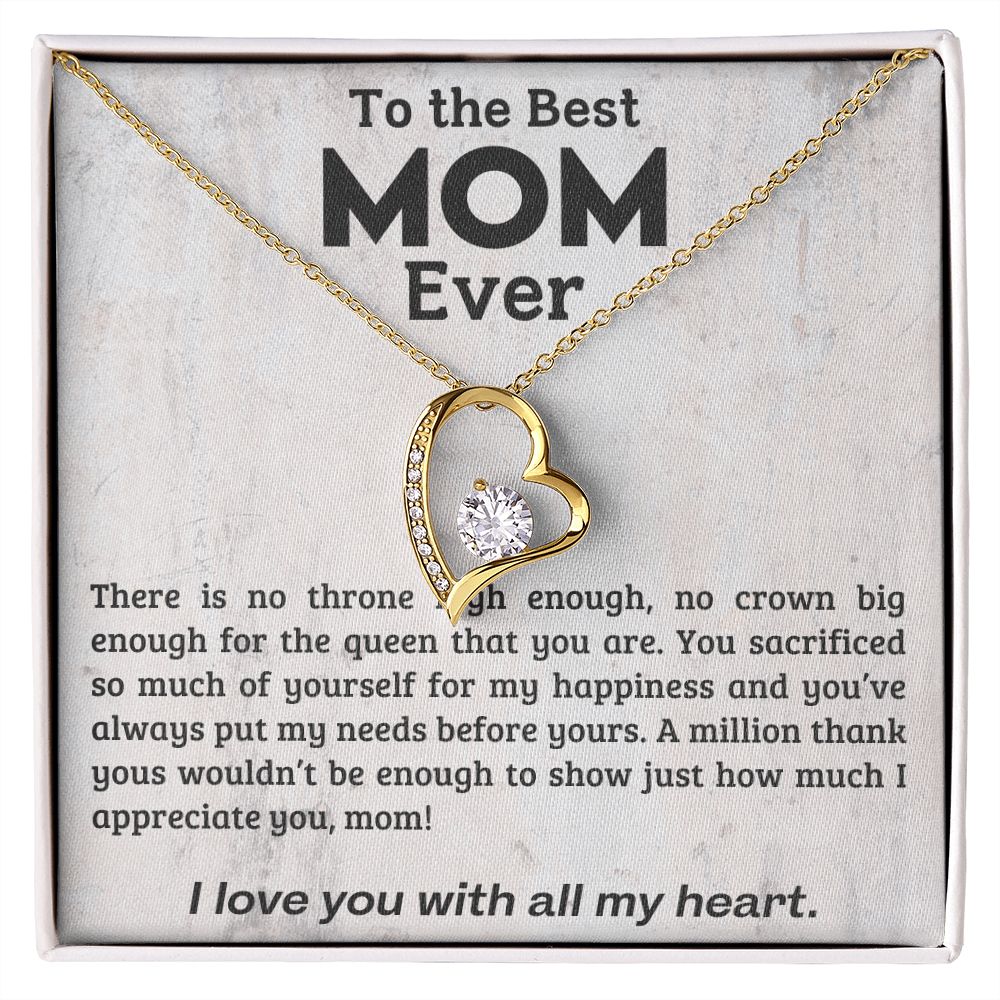 litzzy Mom - A Million Thank Yous - Forever Love Necklace - Litzzy Mother's Day Gifts Necklace Jewelry 18k Yellow Gold Finish Standard Box 