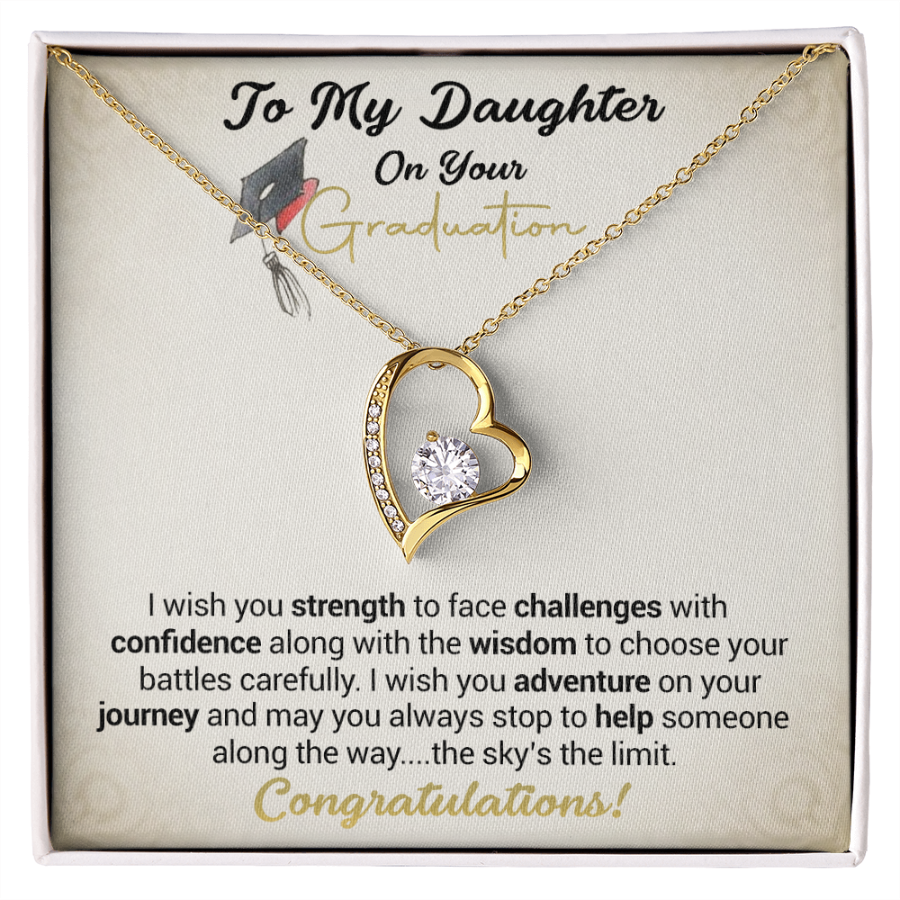 litzzy To My Daughter On Your Graduation - I Wish You Strength - Forever Love Necklace jewelry   