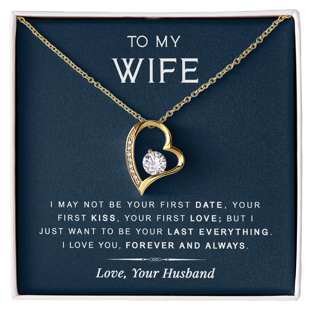 litzzy To my Wife - Last Everything - Forever Love Necklace - Necklace Gift For Her, Wife, Girlfriend, Anniversary, Wedding, Valentine, Birthday with Message Card Jewelry   