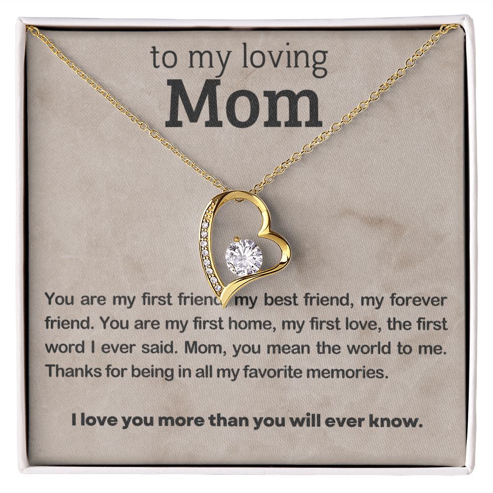 litzzy Mom - Favorite Memories - Forever Love Necklace - Litzzy Mother's Day Gifts Necklace Jewelry 18k Yellow Gold Finish Standard Box 