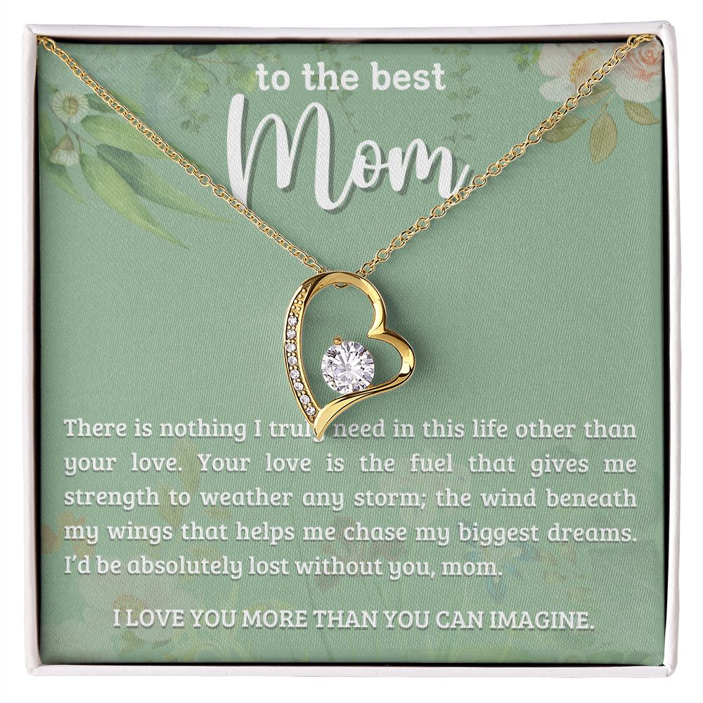litzzy Mom - Your Love - Forever Love Necklace - Litzzy Mother's Day Gifts Necklace Jewelry 18k Yellow Gold Finish Standard Box 