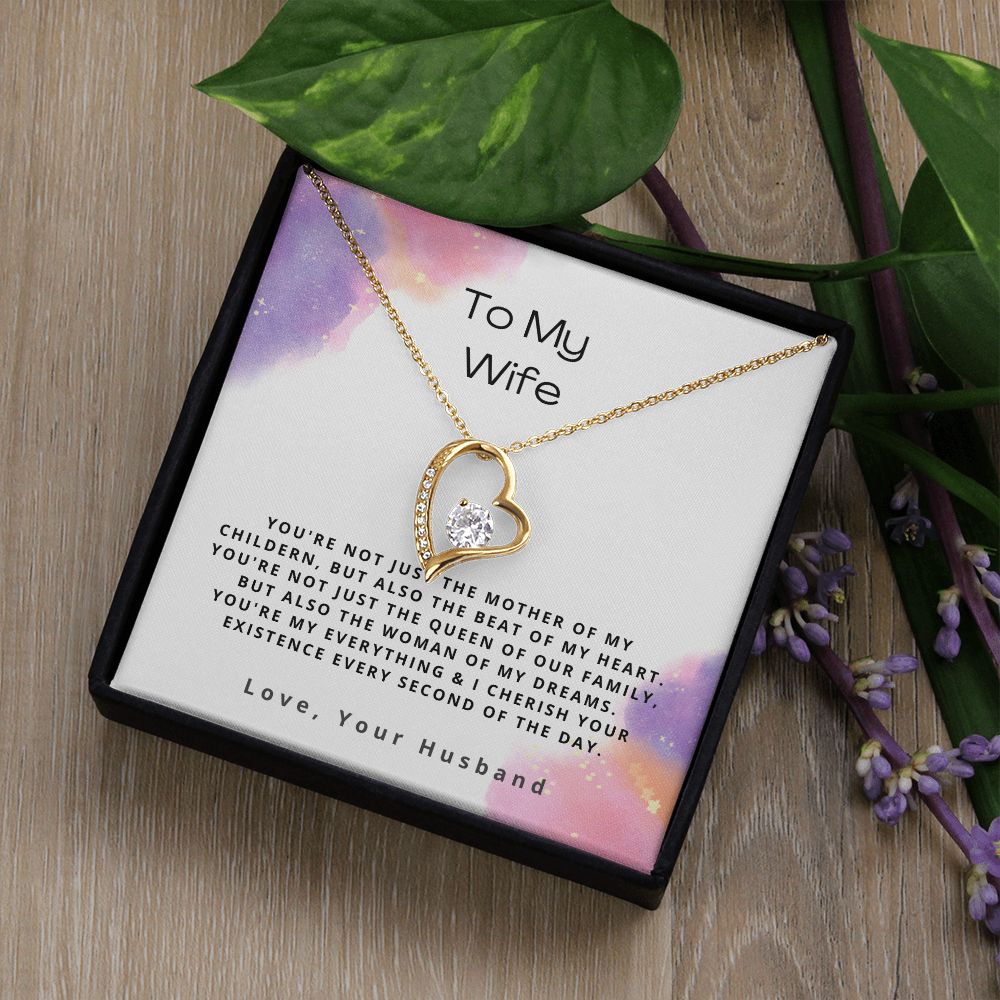 litzzy To My Wife - You're Not Just the Mother Of My Childern - Forever Love Necklace - To My Wife, Gift For Wife Jewelry 18k Yellow Gold Finish Standard Box 