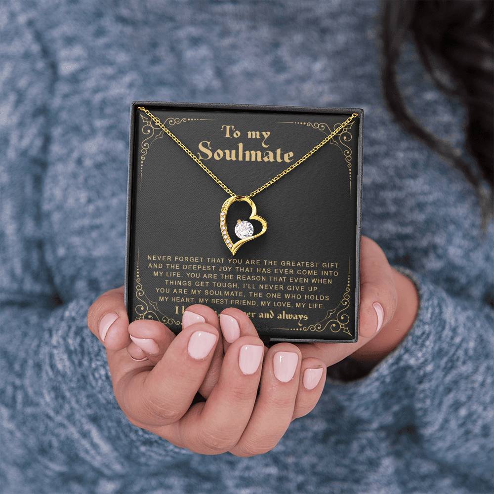 litzzy To My Soulmate - You Are The Greatest Gift - Forever Love Necklace - Necklace Gift For Her, Wife, Girlfriend, Anniversary, Wedding, Valentine, Birthday with Message Card Jewelry   