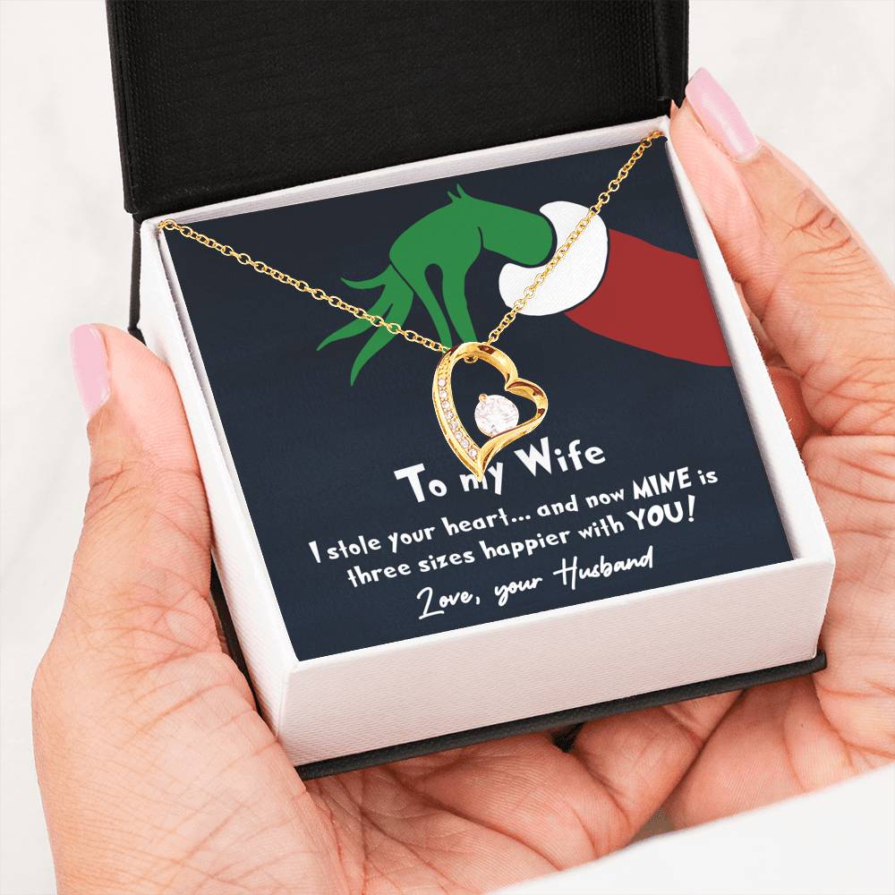 litzzy To my Wife I Stole Your Heart - Gift For Mother's Day, Birthday, Anniversary - Necklace Gift For Her, Wife, Girlfriend, Anniversary, Wedding, Valentine, Birthday with Message Card Jewelry 18k Yellow Gold Finish  