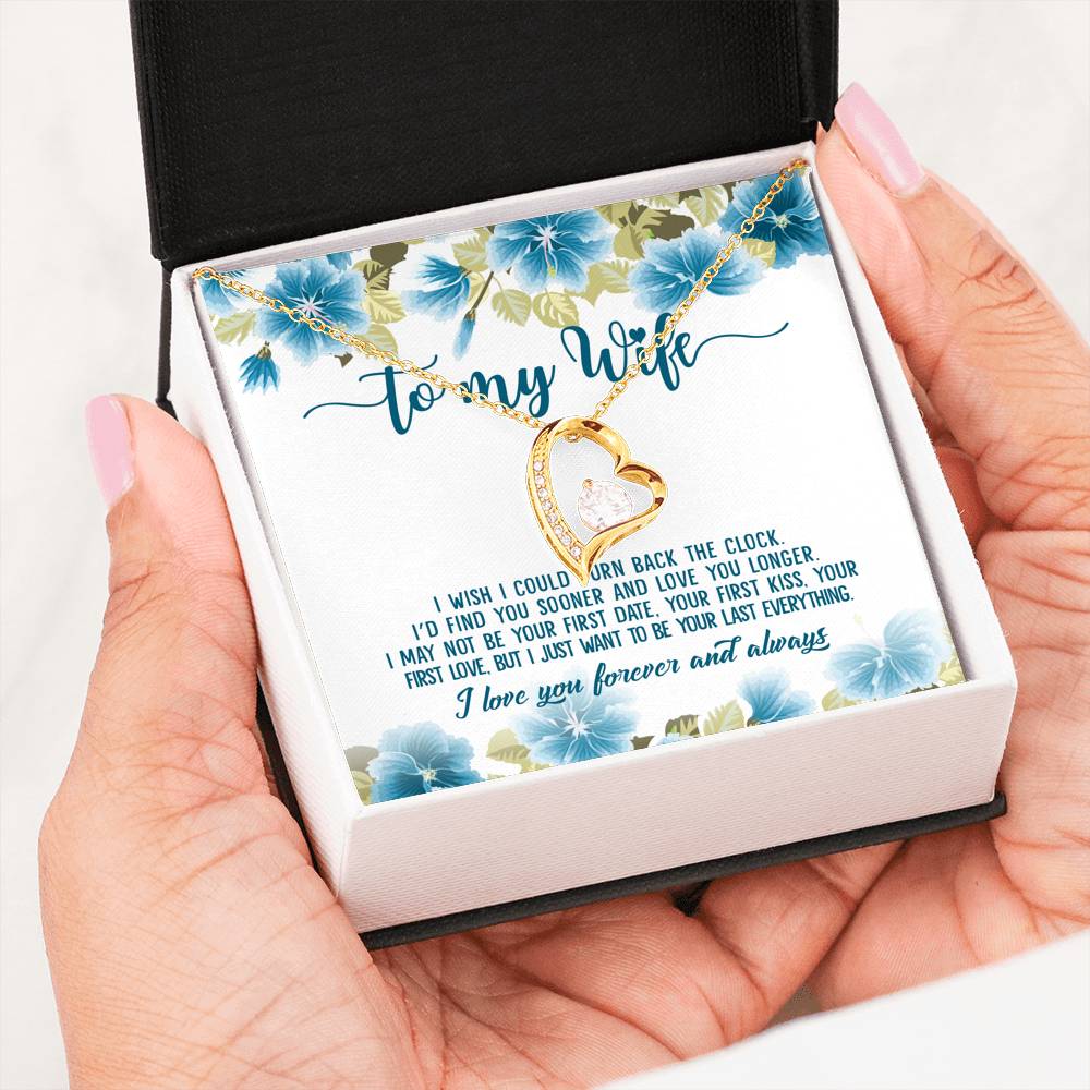 litzzy To my Wife - Birthday Anniversary or any Occasion Gifts - Necklace Gift For Wife, Girlfriend - Litzzy Forever Love Necklace Jewelry 18k Yellow Gold Finish  