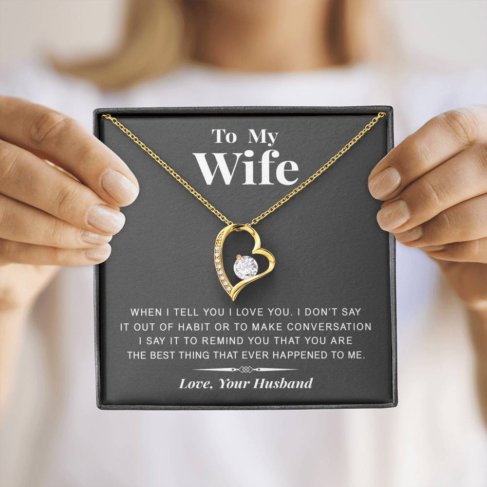 litzzy To my Wife - The best thing - Gift For Valentine, Birthday, Anniversary - Necklace Gift For Her, Wife, Girlfriend, Anniversary, Wedding, Valentine, Birthday with Message Card Jewelry   