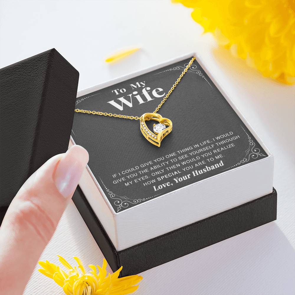 litzzy To my Wife - Never forget that I love you - Forever Love Necklace - Necklace Gift For Her, Wife, Girlfriend, Anniversary, Wedding, Valentine, Birthday with Message Card Jewelry   