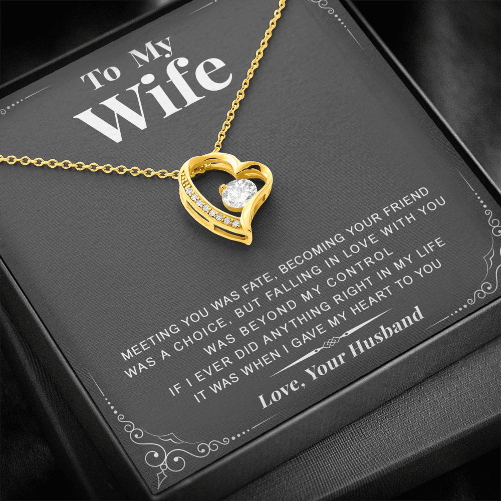 litzzy To My Wife - Forever Love Heart Necklace - Gift For Valentine, Birthday, Anniversary - Necklace Gift For Her, Wife, Girlfriend, Anniversary, Wedding, Valentine, Birthday with Message Card Jewelry   