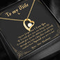 litzzy To My Wife Never Forget That I Love You - Wife Appreciation Day Gift Forever Love Necklace - Necklace Gift For Her, Wife, Girlfriend, Anniversary, Wedding, Valentine, Birthday with Message Card Jewelry 18k Yellow Gold Finish  