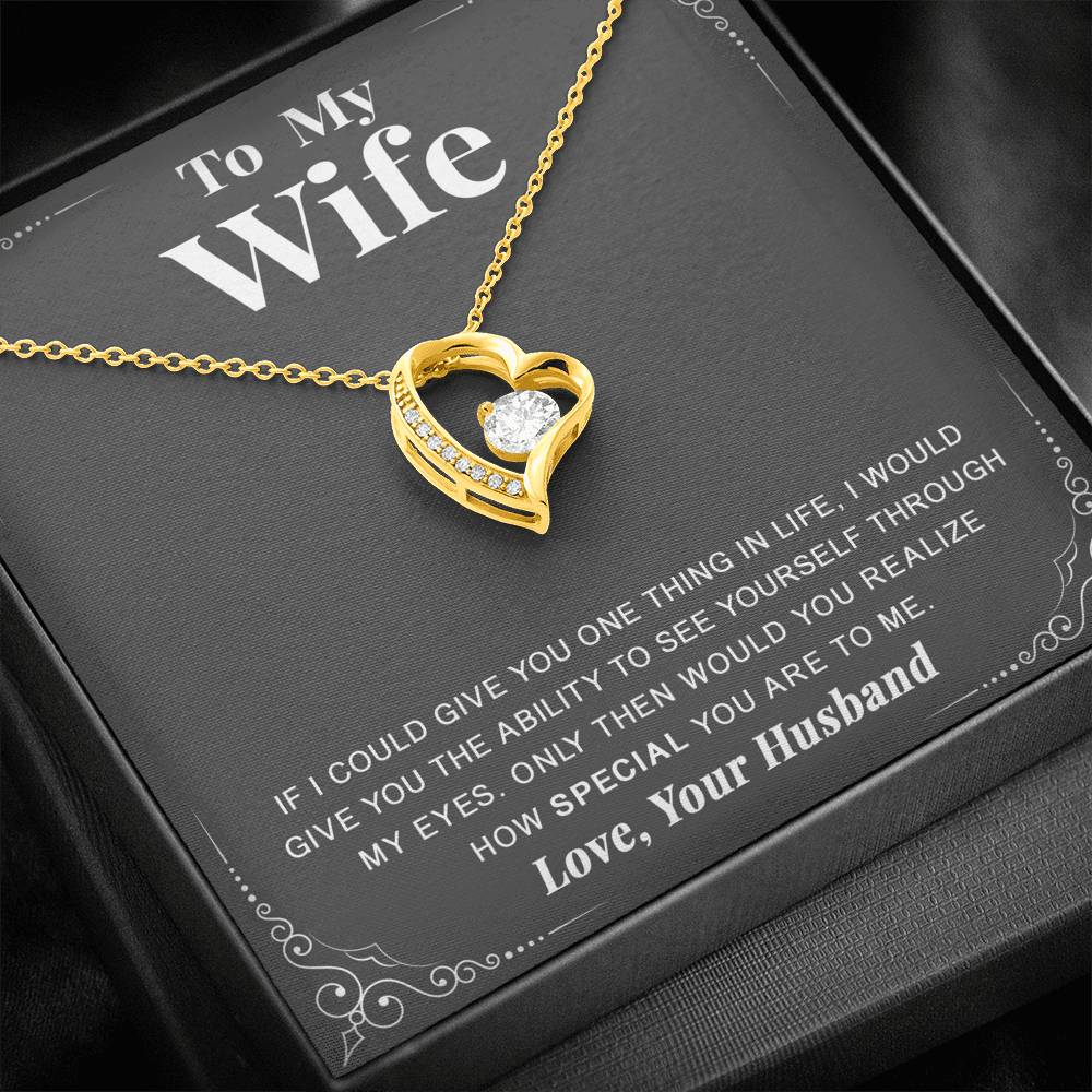 litzzy To my Wife - Never forget that I love you - Forever Love Necklace - Necklace Gift For Her, Wife, Girlfriend, Anniversary, Wedding, Valentine, Birthday with Message Card Jewelry   