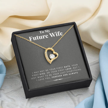 litzzy To My Future Wife - Forever In Love - Litzzy Forever Love Necklace - Necklace for Wife from Husband Jewelry 18K Yellow Gold Finish Standard Box 