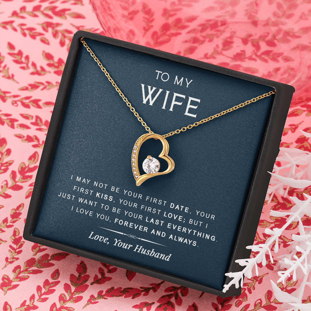 litzzy To my Wife - Last Everything - Forever Love Necklace - Necklace Gift For Her, Wife, Girlfriend, Anniversary, Wedding, Valentine, Birthday with Message Card Jewelry   
