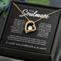 litzzy To My Soulmate - 14K Forever Necklace - Necklace Gift Set - To My Soulmate, Gift For Soulmate Jewelry 18k Yellow Gold Finish Standard Box 