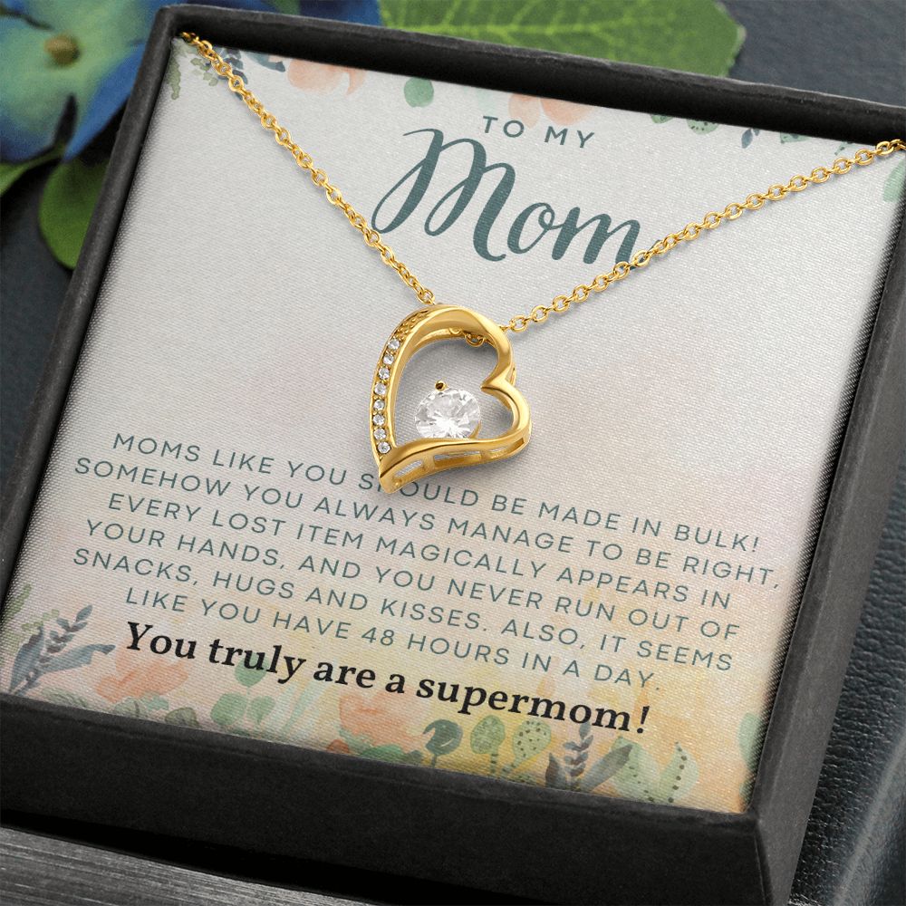 litzzy Mom - Supermom - Forever Love Necklace - Litzzy Mother's Day Gifts Necklace Jewelry   
