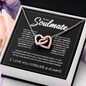 litzzy To My Soulmate - Interlocking Heart Necklace - Necklace Gift Set - To My Soulmate, Gift For Soulmate Jewelry   