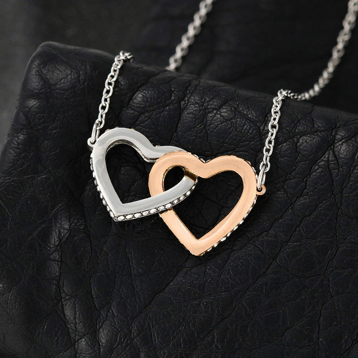 litzzy Double Interlocking Heart Necklace - "To My Wife - You Make Me Happy - Love Husband" Jewelry   