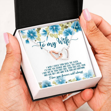 litzzy To my Wife Birthday Anniversary or any Occasion Gifts - Interlocking Heart Necklace - Necklace Gift For Her, Wife, Girlfriend, Anniversary, Wedding, Valentine, Birthday with Message Card Jewelry Interlocking Heart Necklace  