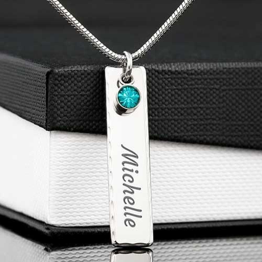 litzzy To My Beautiful Wife Birthstone Name Neckace - Gifts For Wife Necklace Valentines Day Custom Made Romantic Gift For My Best Wife Ever Jewelry   