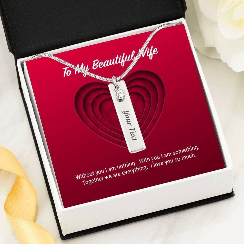 litzzy To My Beautiful Wife Birthstone Name Neckace - Gifts For Wife Necklace Valentines Day Custom Made Romantic Gift For My Best Wife Ever Jewelry Default Title  