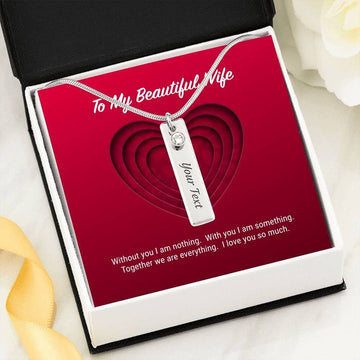 litzzy To My Beautiful Wife Birthstone Name Neckace - Gifts For Wife Necklace Valentines Day Custom Made Romantic Gift For My Best Wife Ever Jewelry Default Title  