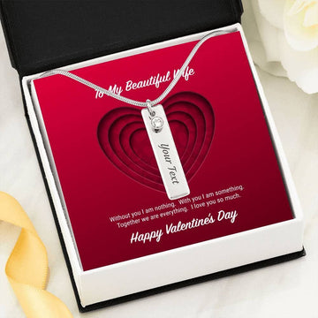 litzzy To My Beautiful Wife Valentine's Day Birthstone Name Necklace - Gifts For Wife Necklace Valentines Day Custom Made Romantic Gift For My Best Wife Ever Jewelry Default Title  