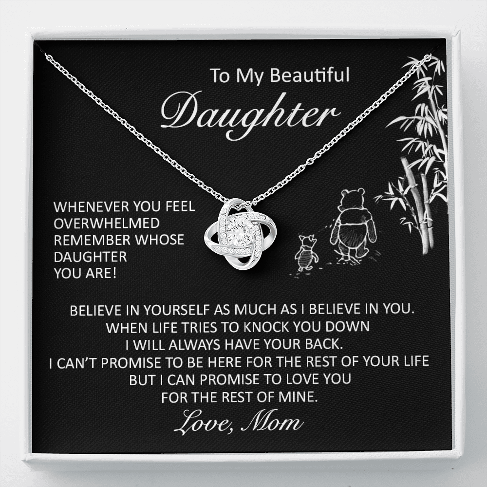 litzzy To My Beautiful Daughter - Believe In Yourself - Love Knot Necklace jewelry   
