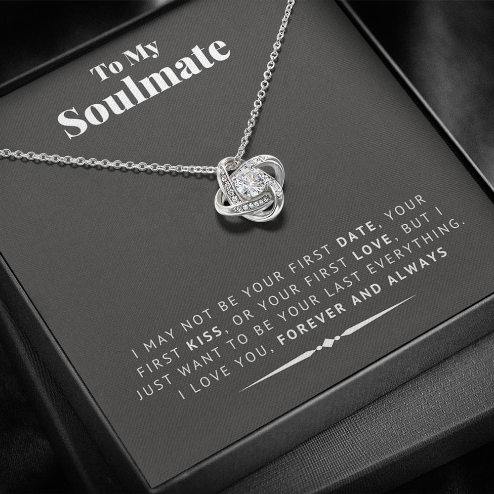 litzzy To My Soulmate - Last Everything - Love Knot - Necklace Gift For Her, Wife, Girlfriend, Anniversary, Wedding, Valentine, Birthday with Message Card Jewelry Standard Box  