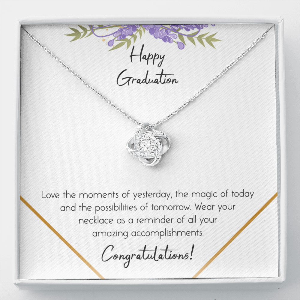 litzzy Happy Graduation Love Knot Necklace - Gifts For Wife Necklace Valentines Day Custom Made Romantic Gift For My Best Wife Ever    