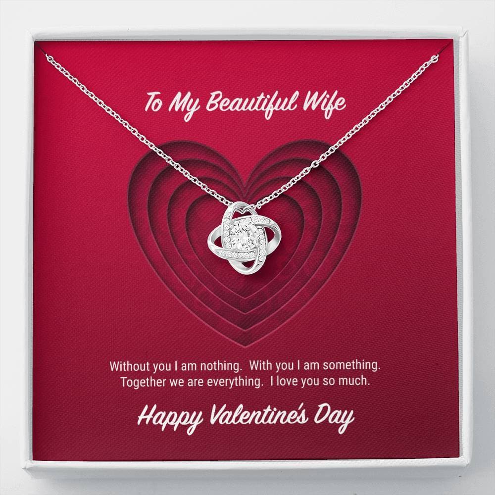 litzzy To My Beautiful Wife Valentine's Day Love Knot Necklace - Gifts For Wife Necklace Valentines Day Custom Made Romantic Gift For My Best Wife Ever  Standard Box  