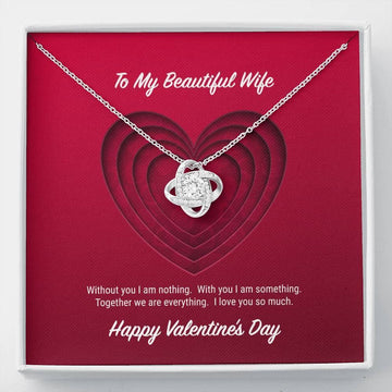 litzzy To My Beautiful Wife Valentine's Day Love Knot Necklace - Gifts For Wife Necklace Valentines Day Custom Made Romantic Gift For My Best Wife Ever  Standard Box  