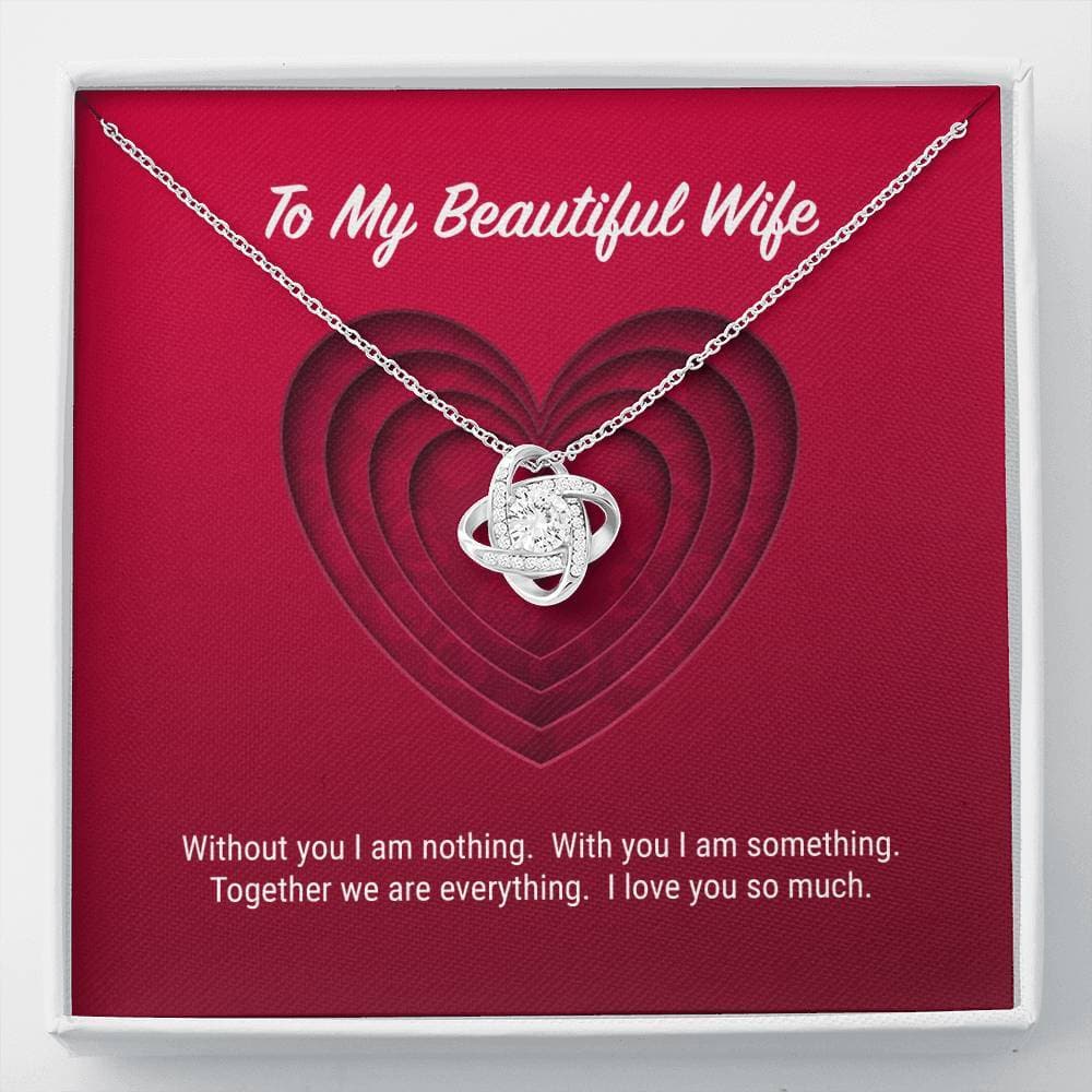 litzzy To My Beautiful Wife Love Knot Necklace - Gifts For Wife Necklace Valentines Day Custom Made Romantic Gift For My Best Wife Ever  Standard Box  